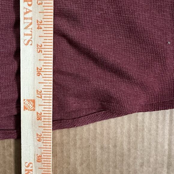 Bonobos Shirt XXL 2X Maroon Red Button Down Thermal Waffle Knit Long sleeve Wool - Picture 8 of 9